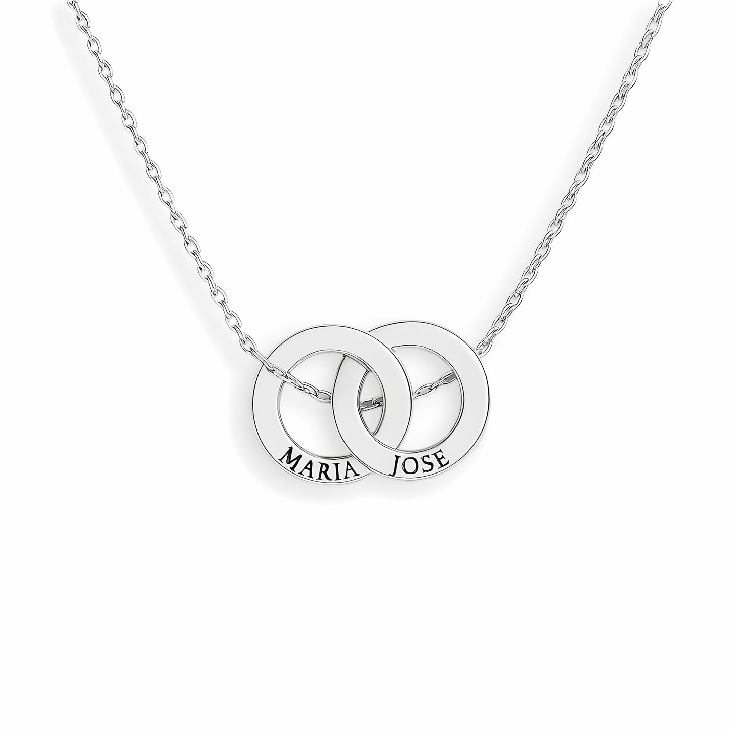 Caja de Rosa Eterna | Rosa Real y Collar Aros Entrelazados