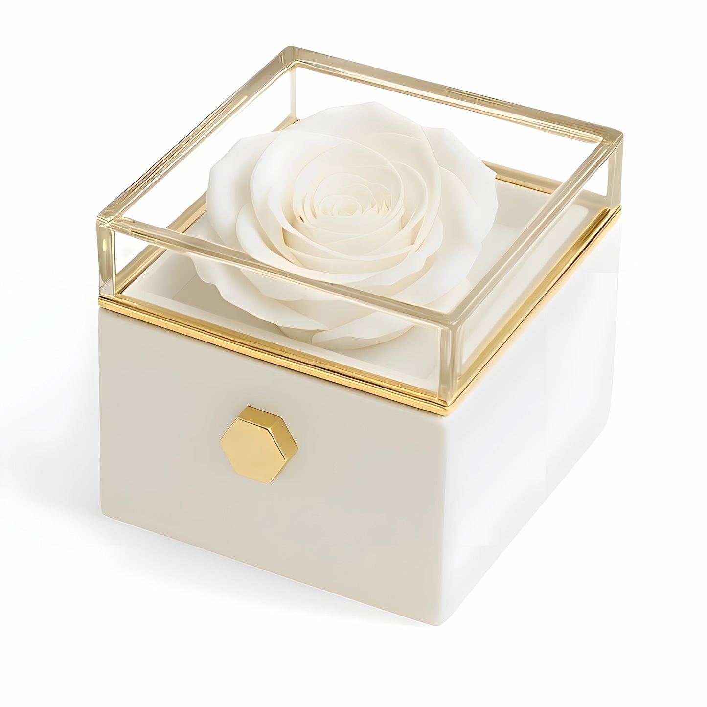 Caja de Rosa Eterna | Rosa Real y Pulsera Venchi Inicial