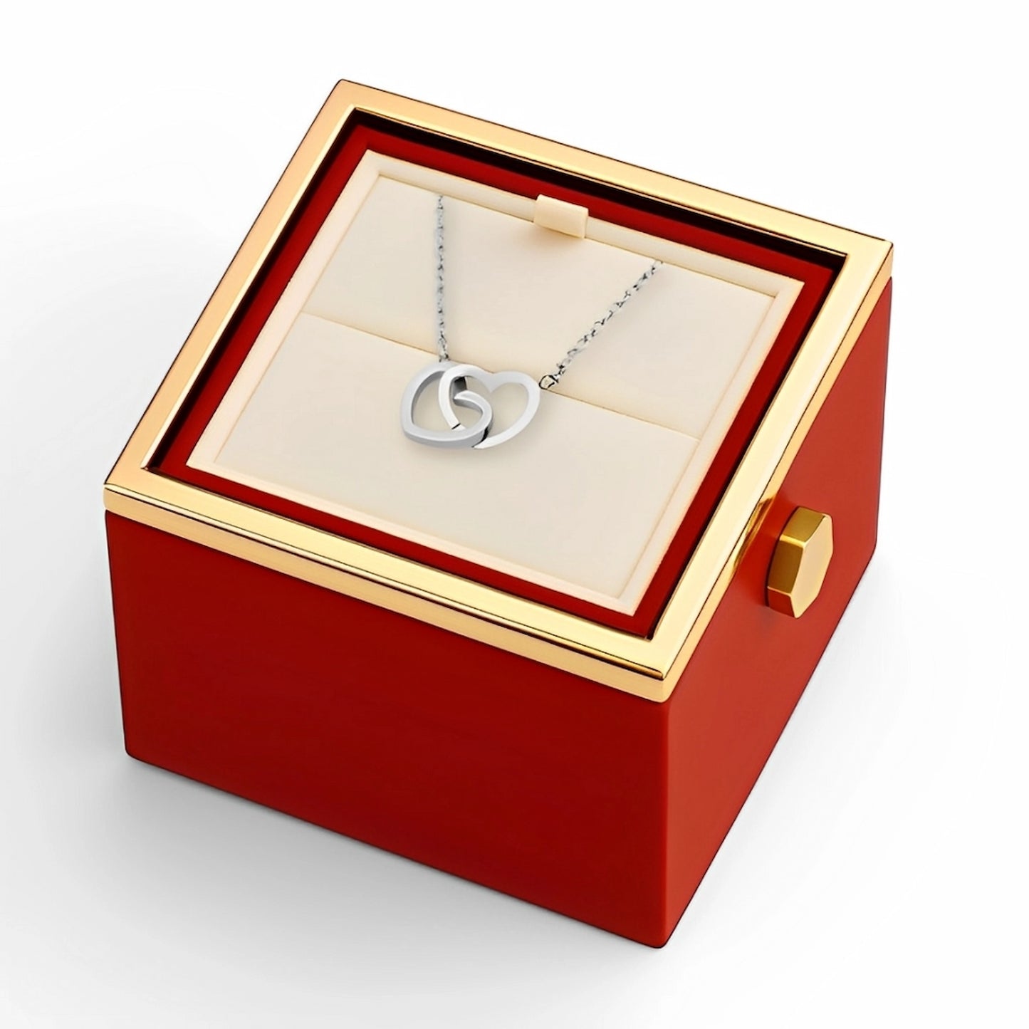 Caja de Rosa Eterna | Rosa Real y Collar Personalizado en Oro 18k