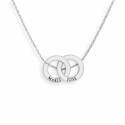 Caja de Rosa Eterna | Rosa Real y Collar Aros Entrelazados