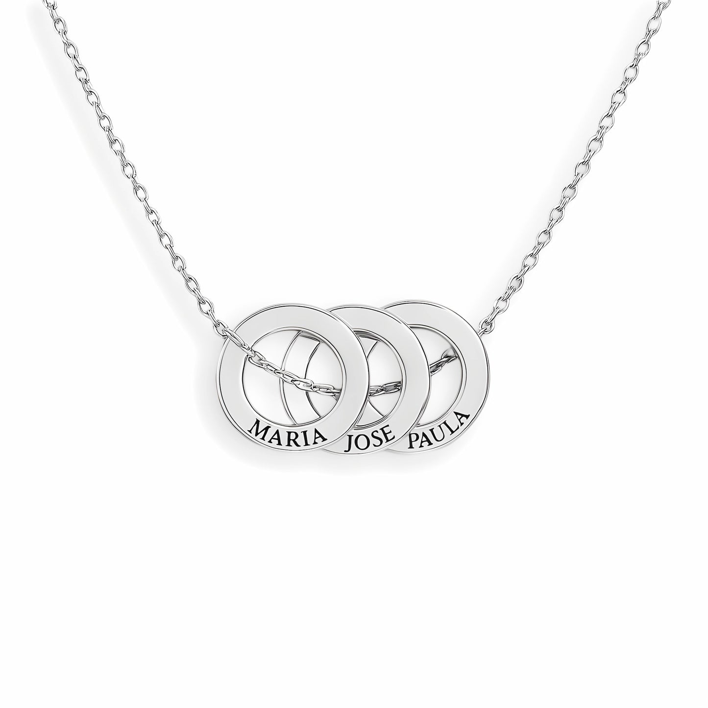 Caja de Rosa Eterna | Rosa Real y Collar Aros Entrelazados