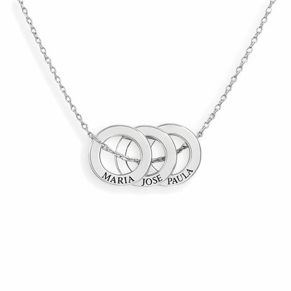 Caja de Rosa Eterna | Rosa Real y Collar Aros Entrelazados