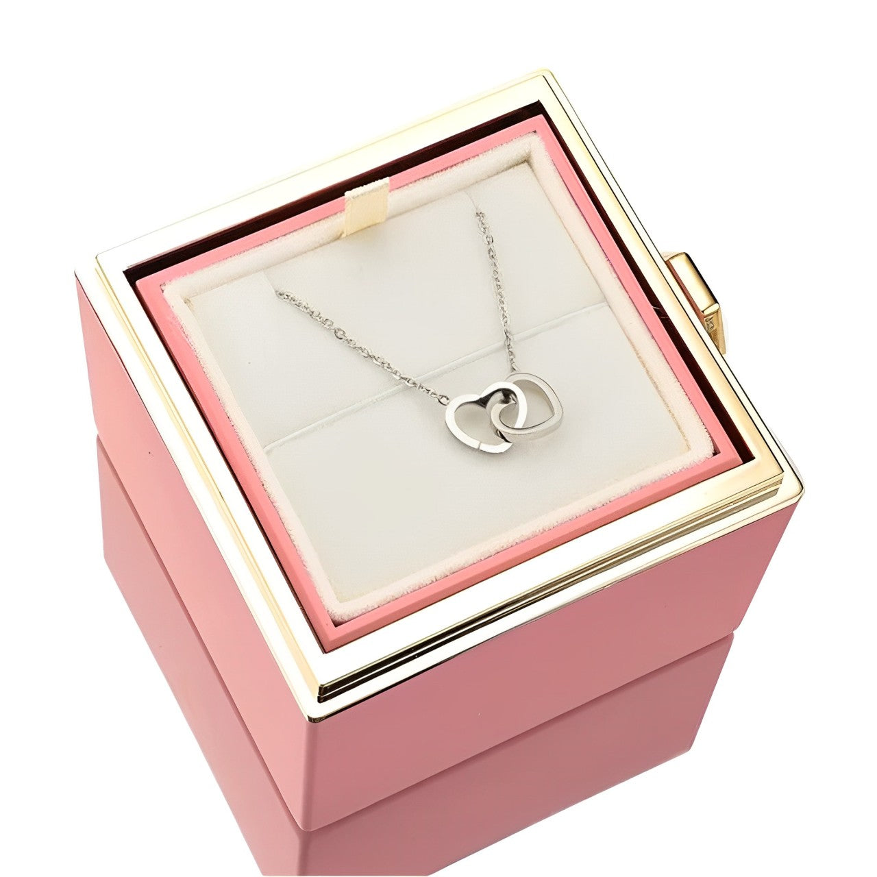 Caja de Rosa Eterna | Rosa Real y Collar Personalizado en Oro 18k