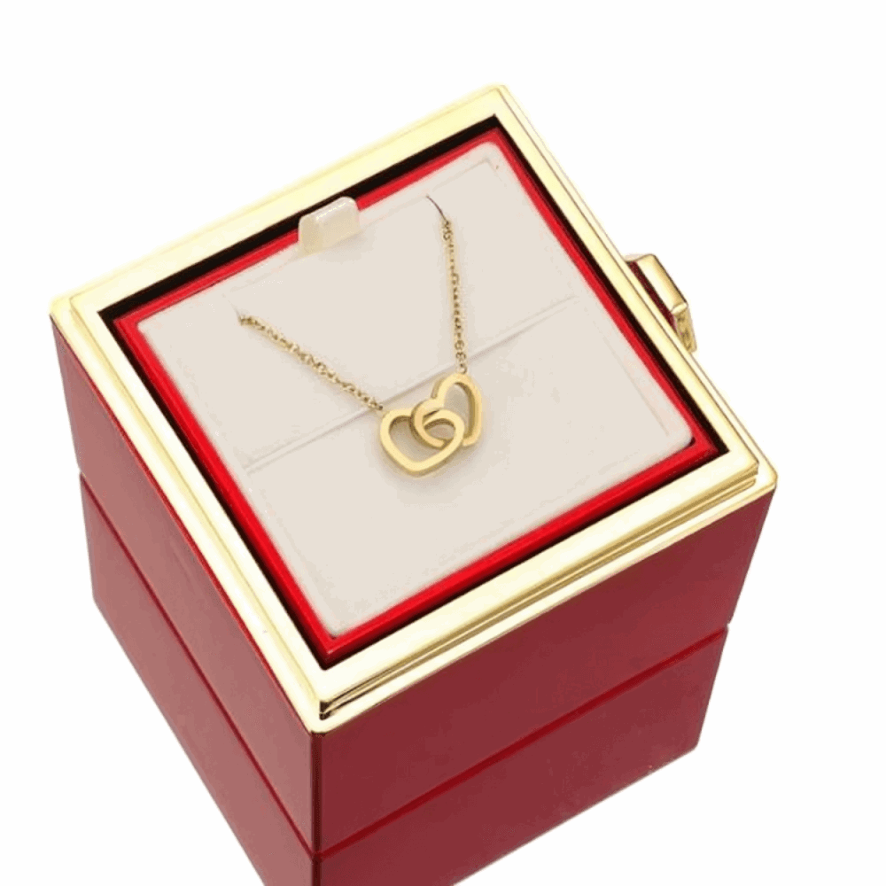 Caja de Rosa Eterna | Rosa Real y Collar Oro 18k - SYLOR