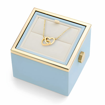 Caja de Rosa Eterna | Rosa Real y Collar Personalizado en Oro 18k