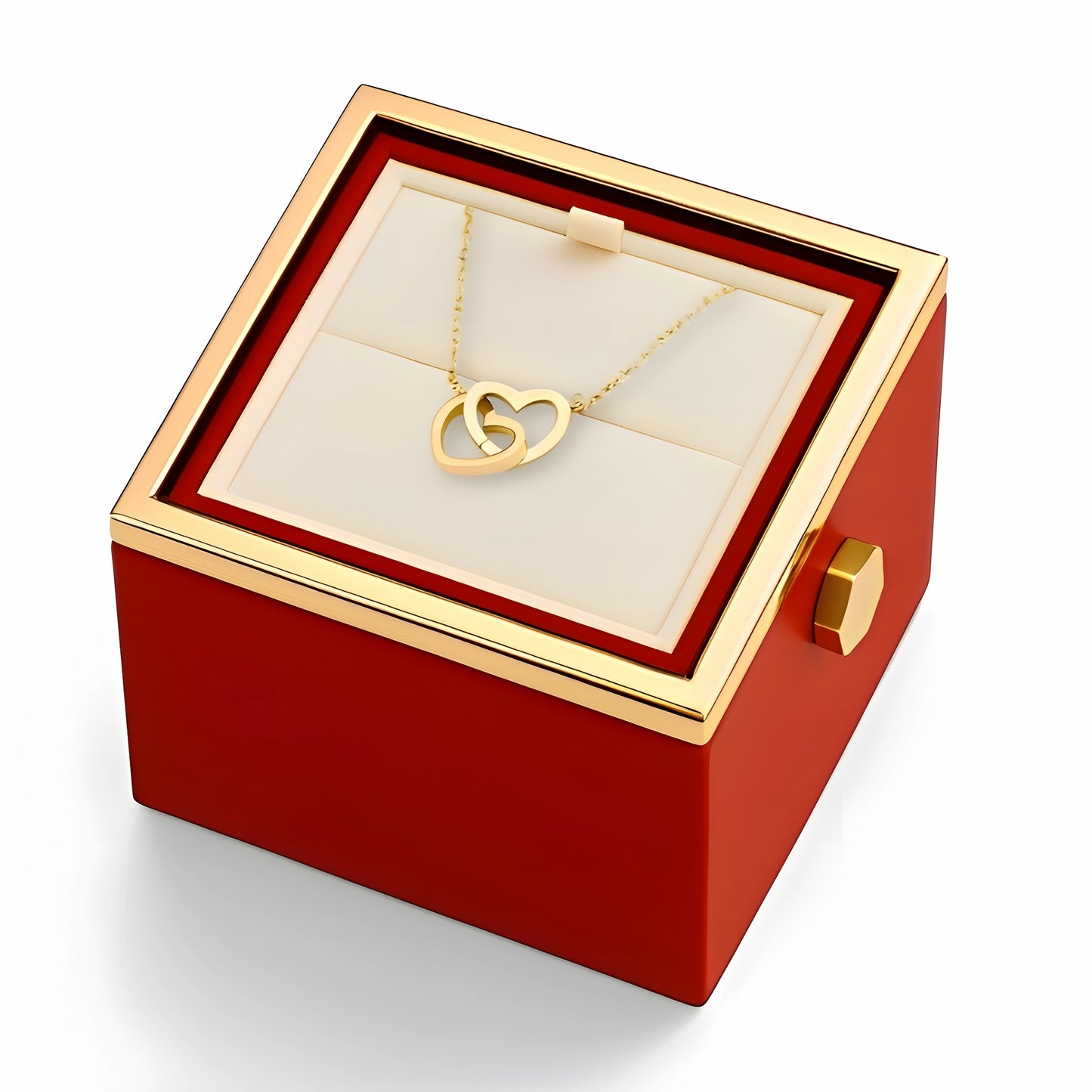 Caja de Rosa Eterna | Rosa Real y Collar Personalizado en Oro 18k