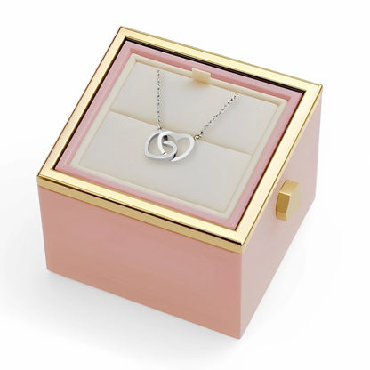 Caja de Rosa Eterna | Rosa Real y Collar Personalizado en Oro 18k